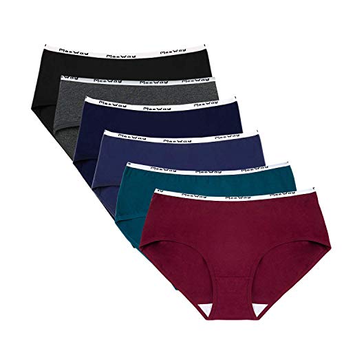 Product Cover MeeWay Women's Soft Underwear Panties Hipster Low Rise Comfortable Cotton Briefs Breathable Panty 6 Pack