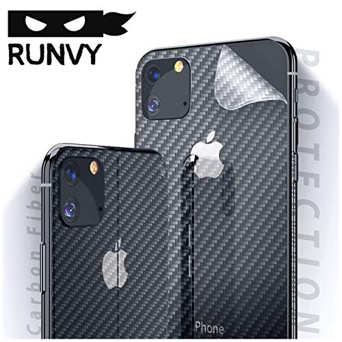 Product Cover Runvy Back Screen Protector Film Carbon Fiber Skin Finish Ultra Thin Scratch Resistant Safety Protective Film (Transparent) for (iPhone 11 (6.1))