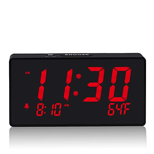 Product Cover Digital Alarm Clock with Simple Operation, Adjustable Alarm Volume, Full Range Brightness Dimmer, Large 6