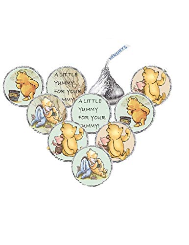 Product Cover Pooh Inspired Hershey's Kisses Stickers/BABY SHOWER OR BIRTHDAY/Printed & Shipped/Candy Stickers