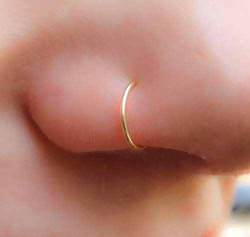 Product Cover Tiny Nose Ring Hoop 20 G Nose Piercings Hoop - 14K Gold Filled Nose Piercings hoop