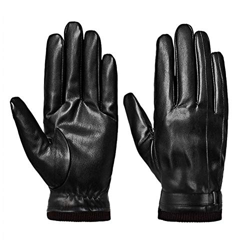 Product Cover Mens Leather Gloves Touchscreen Winter Black Gloves Warm Texting Driving Gloves