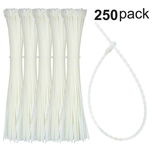 Product Cover Boao Christmas Clear Banisters Ties 10 Inch Reusable Holiday Garland Ties Flexible Nylon Wire Self Locking Ties for Holiday Christmas Craft Gift Wrapping Decorations (250)