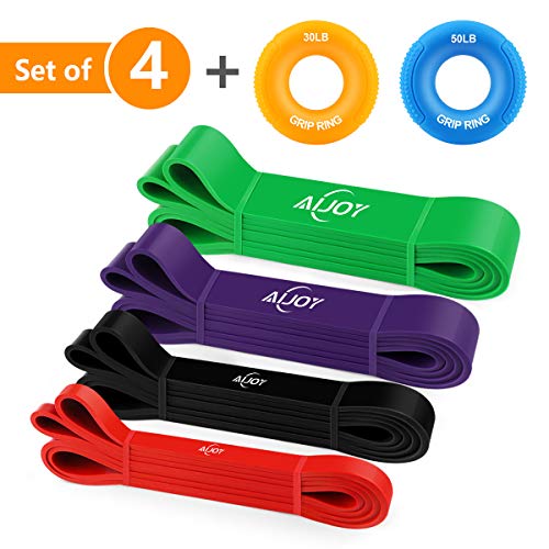 Product Cover AiJoy Pull up Assist Bands Exercise Mobility Band Pull up Bands Set for Workout Stretch Powerlifting Resistance Training Set of 4