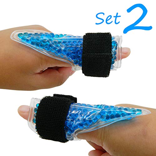 Product Cover Finger Hot and Cold Gel Packs Trigger Mallet Broken Finger Arthritis Therapy tendonitis Sleeves Knuckle Joint Fracture Pain Relief cryotherapy Sprain Fasciitis (Bead Ice Pack 2)