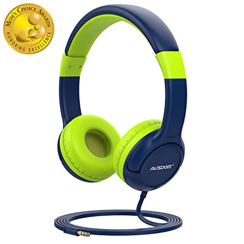 Product Cover AUSDOM K1 Kids Headphones, On-Ear Wired Headphones for Children Baby with 85dB Volume Limited Hearing, Music Sharing Function, Safe Food Grade Material - Blue