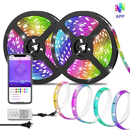 Product Cover Dream Color LED Strip Lights, Starlotus Waterproof 32.8ft/10M LED Chasing Light with APP, Smart Phone Controlled Led Light Strip SMD5050 300Leds Rainbow Color Changing Rope Lights for Home,Party