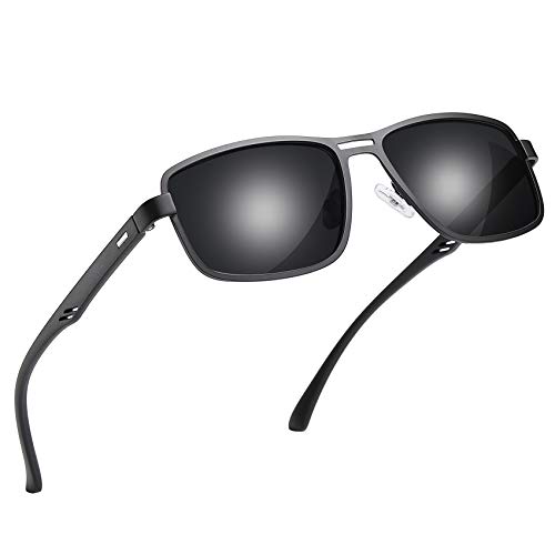 Product Cover AOMASTE Rectangular Polarized Sunglasses for Men,100% UV400 Protection Mens Sunglasses Metal Frame