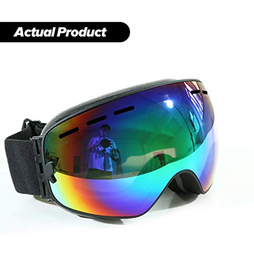 Product Cover VERZEY Snow Sports Goggles (Black Frame+Greyish Green Lens+ Black Strap)