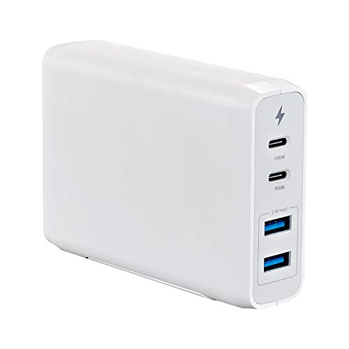 Product Cover USB C Wall Charger 4-Port, with 60W & 18W USB C PD Power Delivery Adapter and 2 USB A Ports (12W)