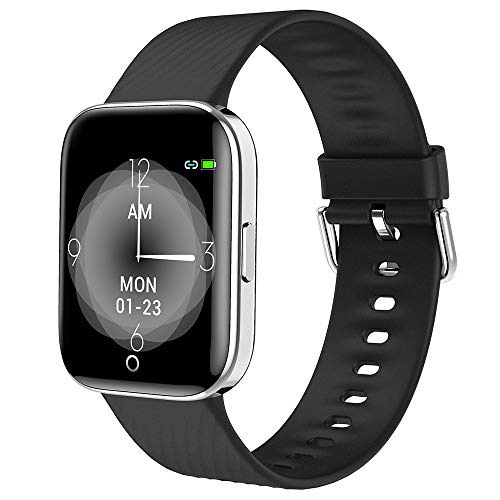 Product Cover maxtop Smart Watch with Curved Screen - Waterproof Health Watch for Android/iOS Phone with All Day Heart Rate Monitoring and Alarm, Sleep Mornitoring and Exercise Data Monitoring for Unisex (Black)