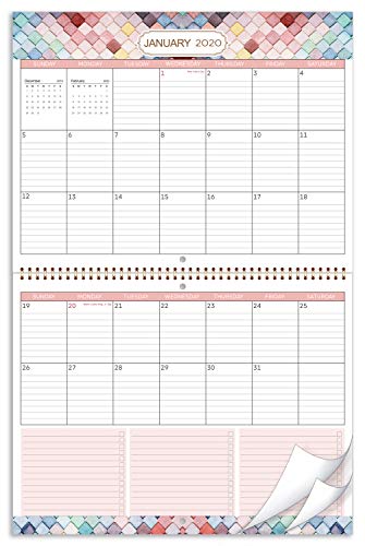 Product Cover 2020 Large Wall Calendar - Large Print 2020 Wall Calendar with Colored Pattern, 12