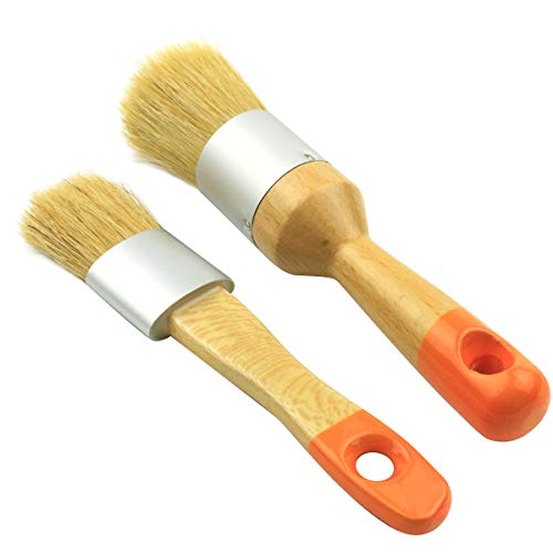 Product Cover Chalk & Wax Paint Brush Set, for Chairs, Chalk Painting, Table and Wood Refinishing Furniture Easy to Hold and Clean, Lightweight and Small
