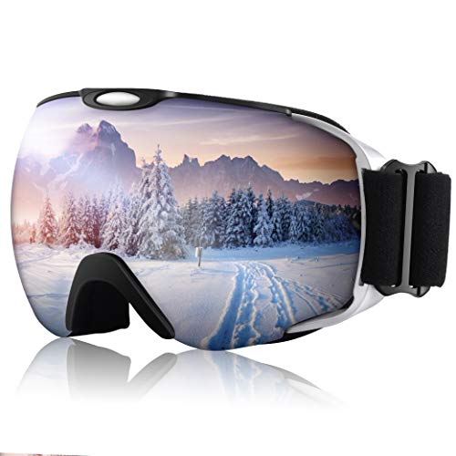 Product Cover Beyoxfath Ski Goggles OTG Snowboard Goggles,UV Protection Skiing Goggles with Anti Fog, Helmet Compatible for Men Women Winter Snowmobile, Skiing, Skating
