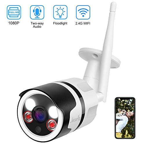Product Cover [2019 Upgrade] Outdoor Security Camera Wireless, Jecurity 1080P Wifi Surveillance Camera with Full Color Night Vision,Floodlight,Two-Way Audio,Siren Alarm,Motion Detection, Waterproof, MicroSD Support