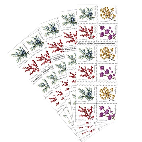 Product Cover Winter Berries 5 Books of 20 First Class Forever US Postage Stamps Wedding Celebrate Engagement (100 Stamps)