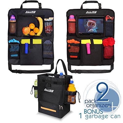 Product Cover Alline Car Organizer + Garbage Can, Backseat Car Organizer with 6 Storage Pockets 9.7