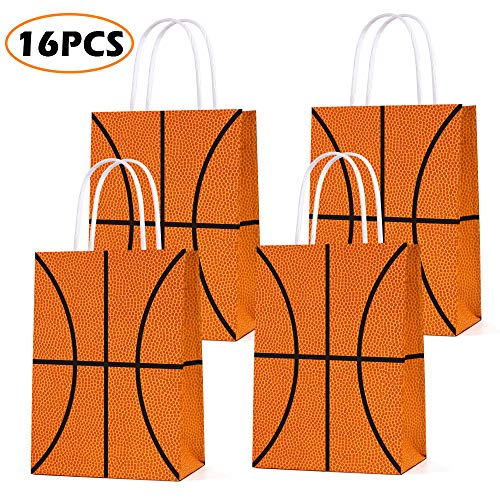Product Cover Basketball Party Gift Bags for Basketball Party Supplies Birthday Decor Decorations, Party Favor Goody Treat Candy Bag Basketball Pattern Gift Bag, Birthday Party Supplies for Kid Adult