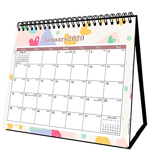Product Cover Desktop Calendar 2020 - Desktop Calendar Monthly 8x6 Inches Table Top Easel Stand Up Calendar
