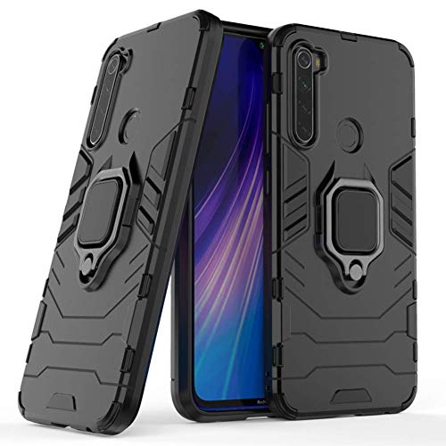 Product Cover Case for Xiaomi Redmi Note 8 DWaybox Ring Holder Iron Man Design 2 in 1 Hybrid Heavy Duty Armor Hard Back Case Cover Compatible with Xiaomi Redmi Note 8 6.3 Inch (Black)