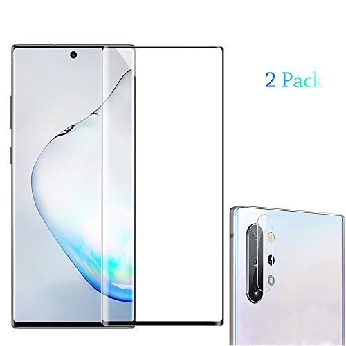 Product Cover [2 Pack] Screen Protector for Samsung Galaxy Note 10 Plus/Note 10+ 5G (2019 Gen, 6.8 inch Display) with Camera Lens Protector, [Anti-Scratch][HD Clear][Full Coverage] Flexible Film