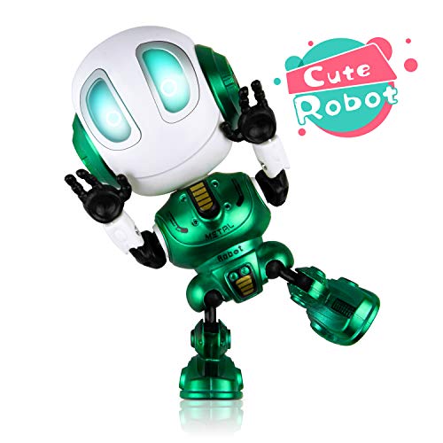 Product Cover BROADREAM Robot Toys for Kids, Mini Robot Talking Toys for Boys and Girls- Travel Toys Help Kids Talking for Christmas Stocking Stuffers, LED Lights and Interactive Voice Changer (Green)