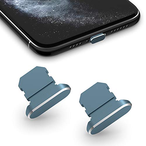 Product Cover TITACUTE 2 Pack Anti Dust Plugs for iPhone 11, iPhone 11 Pro Max Dust Cover 8 Pin Dust Plug with Mini Storage Box iPhone Charging Port Plugs Compatible with iPhone 11 Pro/XS Max/XR/ 8 Plus Grey