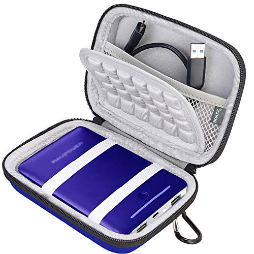 Product Cover BOVKE Power Bank Carrying Case for RAVPower 16750mAh 13000mAh 13400mAh Portable External Charger Battery Power Bank EVA Shockproof Travel Storage Case Bag, Blue