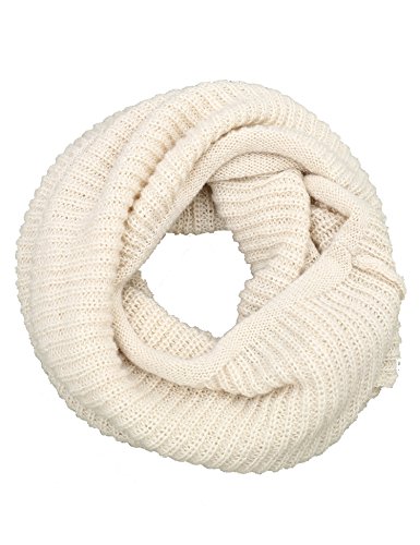 Product Cover Womens Knit Infinity Scarf Winter Ribbed Circle Loop CreamThick Scarfs for Women