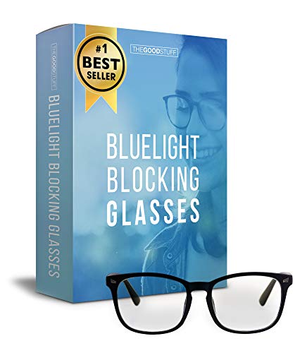 Product Cover Glasses for Computer Eye Strain (Blue Light Blocking) Bluelight Blocker Glasses for Women and Men, Scratch Resistant Computer Glasses - Sleep Better, Reduce Eye Strain