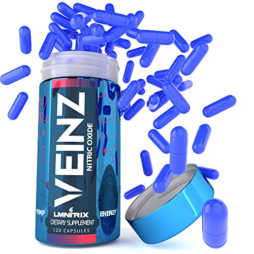 Product Cover VEINZ Pills - Best Nitric Oxide Booster w/ALA, L-Arginine and L-Citrulline- Top Muscle Mass & Pump Supplement - 120 Capsules