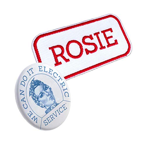 Product Cover We Can Rosie Pin and Patch for Rosie The Riveter Costume (Blue Poster Pin and Patch)