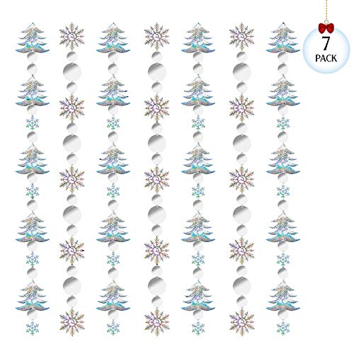 Product Cover BTSD-home Winter Wonderland Party Decorations, 23Ft Iridescent Snowflake Hanging Garland Decorations Christmas Ornaments for Xmas Birthday Party Supplies