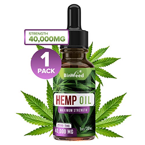 Product Cover Hemp Oil Extract 40,000MG for Pain & Stress Relief - Made in USA - Relieves Insomnia, Anxiety, Omega 3, 6, 9 for Better Skin, Nails & Hair