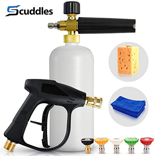 Product Cover Scuddles | Foam Cannon | Washer - Upgraded 2020 Model Car Wash Foam Kit Works for SPX Pressure Washers Includes Gun Foam Lance for Detailing Cars Trucks Or SUVS Pressure Washer Jet Detailing Set