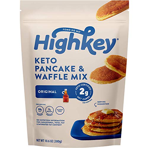 Product Cover HighKey Snacks Keto Food Pancake, Waffle & Bread Mix - Gluten Free Low Carb Foods - Protein Breakfast Products - No Sugar Added Sweets & Treats - Diabetic & Paleo Diet Friendly - 30 Pancakes
