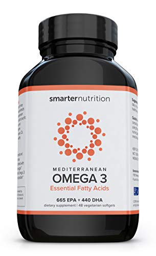 Product Cover Smarter Omega 3 Fish Oil - Mediterranean Omega 3 Essential Fatty Acids Supplement | Helps Lower LDL Levels and Promotes a Healthy Cardiovascular System | Preserved in Veggie Softgels (48 Count)