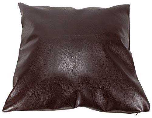Product Cover A1 Depot Faux Leather Pillow Covers Set of 2 for Couch Sofa Chair Bed Modern Home Decor - Luxury Soft Thick & Durable Decorative Throw Pillows Cases - Farmhouse Decoration (Dark Brown, 18