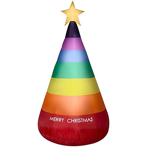 Product Cover Gemmy 7FT Rainbow Lighted Inflatable Christmas Tree Indoor/Outdoor Holiday Decoration