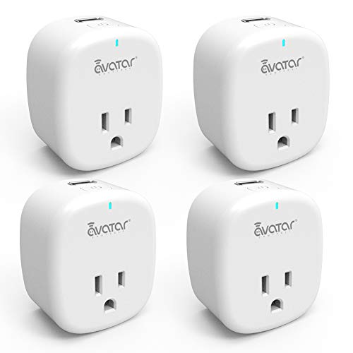 Product Cover Smart Plug with USB Port, UL Listed WiFi Wall Outlet with Timer, Smart Plugs 4 Pack Work with Alexa, Google Home, Smart Life/AvatarControls App, No hub Required
