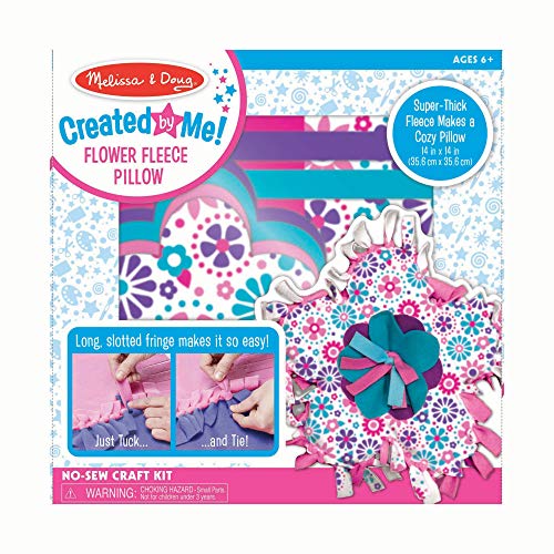 Product Cover Melissa & Doug Created by Me! Flower Fleece Throw Pillow No-Sew Craft Kit, Great Gift for Girls and Boys - Best for 6, 7, 8 Year Olds and Up