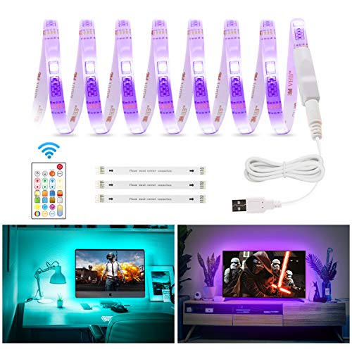 Product Cover TV LED Backlight 6.1ft-13ft Waterproof 5050 RGBW LED Strip Lights with Remote for 32-70in TV, 4096 DIY Colors Changing LED Light Strip, 5V LED Tape Light for Monitor, Theater, Home Ambient Lighting