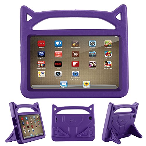 Product Cover 2019 All-New 7 Tablet Case,Tablet 7 Case for Kids,Riaour Shockproof Light Weight Handle Kids Friendly Case for 7 Inch Tablet (Compatible with 9th Generation 2019/7th Generation 2017)(Purple)