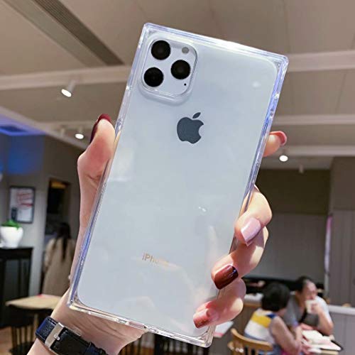 Product Cover iPhone 11 Pro Max Clear Case,Tzomsze Square 11 Pro Max Cases Reinforced Corners TPU Cushion,Crystal Clear Slim Cover Shock Absorption TPU Silicone Shell for iPhone 11 Pro Max 6.5 inch (2019)-Clear