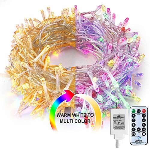 Product Cover Fairy Lights Multicolor Outdoor String - Lights 80Ft 200 LED Christmas tree Lights,Room Lights Color Changing White Christmas Light,Fairy Lights with Remote&Timer for Easter Pastel,Party,Wedding
