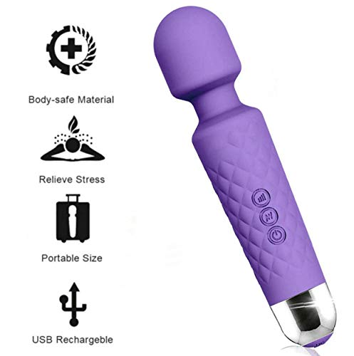 Product Cover Upgraded Wand Massager for Women with 20 Vibration Modes, Waterproof Magic Vibration Wand Electric Handheld Personal Wand Massager for Neck Shoulder Back Body Massage, Sports Recovery & Muscle Ache