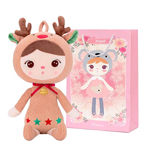 Product Cover Me Too Baby Doll Girl Gift Soft Plush Toy Moose Christmas Deer Brown Doll for Girl 16 Inches