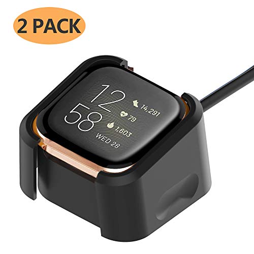 Product Cover Mostof 2-Pack Compatible with Fitbit Versa 2 Charger, Accessories Charging Dock with Cable Replacement for ONLY Fitbit Versa 2
