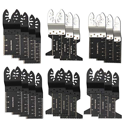 Product Cover SAND MINE 20 Pcs Oscillating Saw Blades, Professional Wood/Metal/Plastic Universal Multitool Quick Release Saw Blades for Fein Multimaster