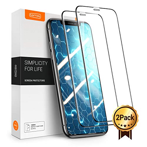 Product Cover TORRAS [Full Coverage] iPhone 11 Pro Max Screen Protector [9H-Hardness] [Bubbles Free] [Case Friendly] Clear Tempered Glass Film for iPhone 11 Pro Max 6.5 Inch Full Screen Protection-2 Pack